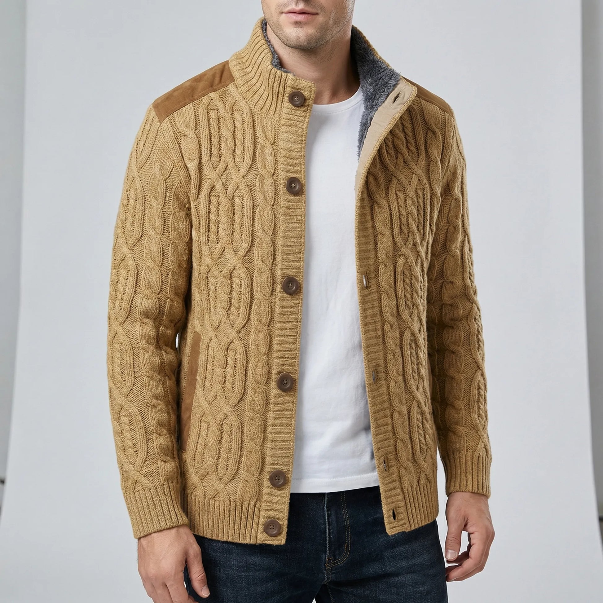 Fleece Lined Cardigan Men's - Mats