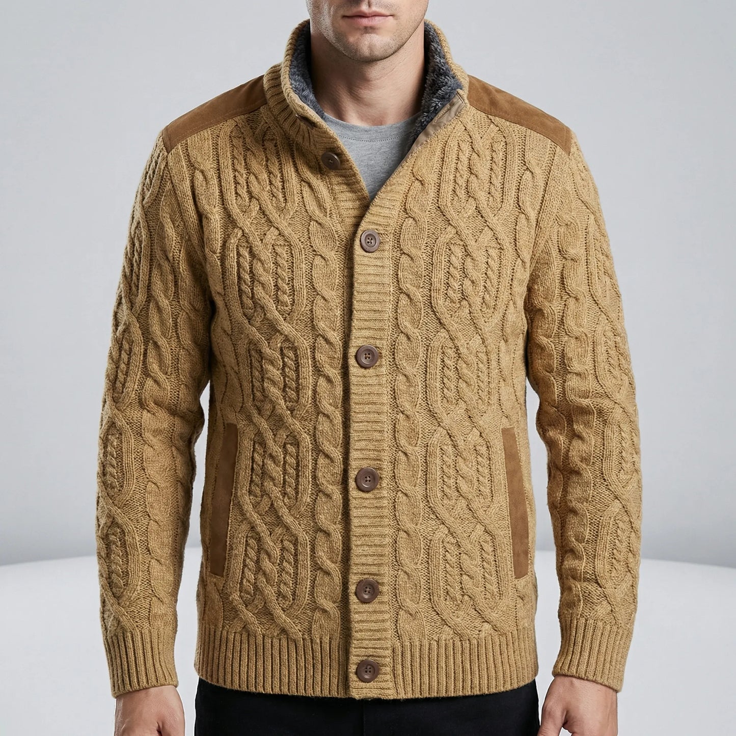 Fleece Lined Cardigan Men's - Mats