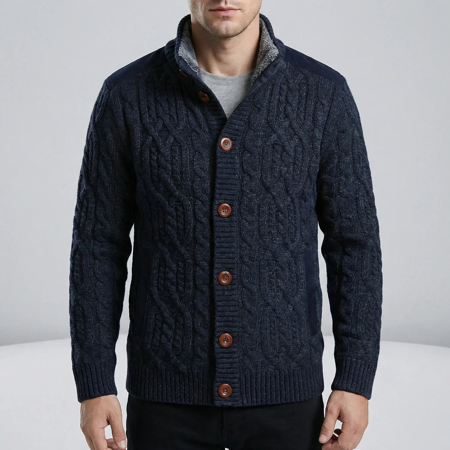 Fleece Lined Cardigan Men's - Mats
