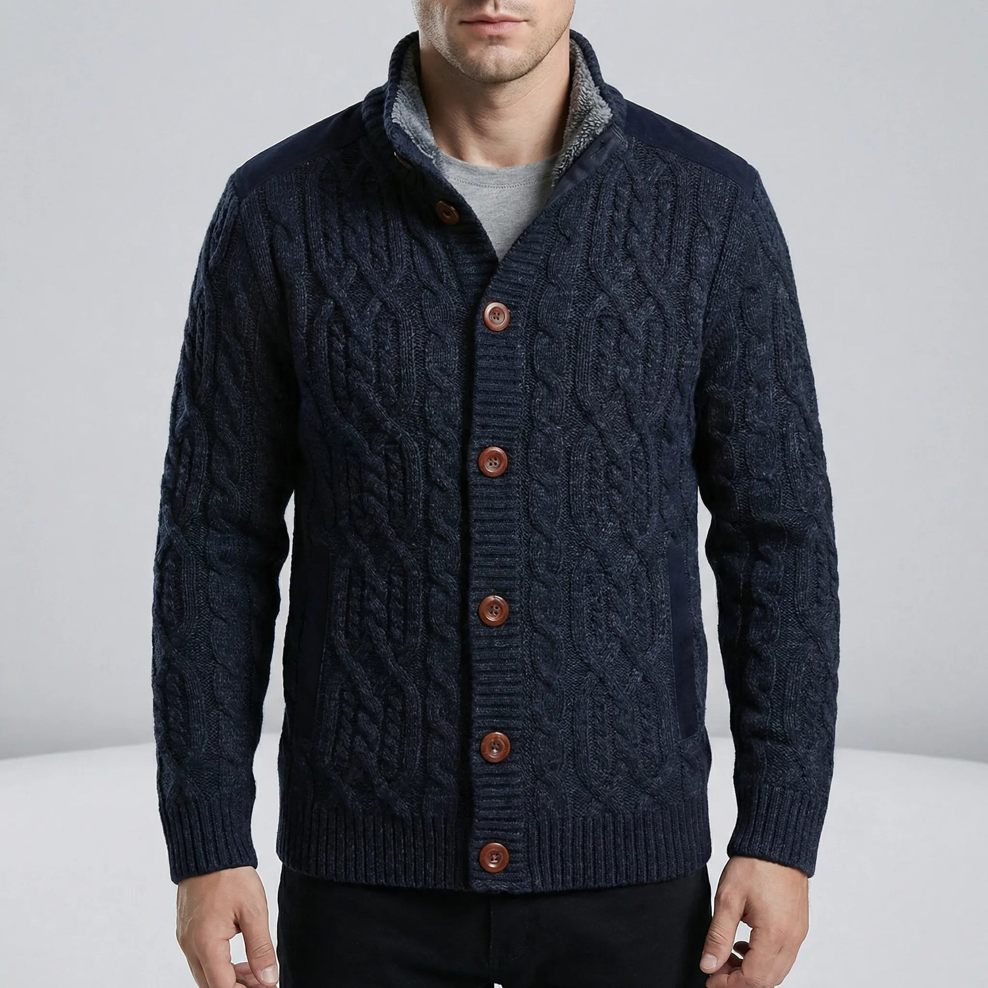 Fleece Lined Cardigan Men's - Mats