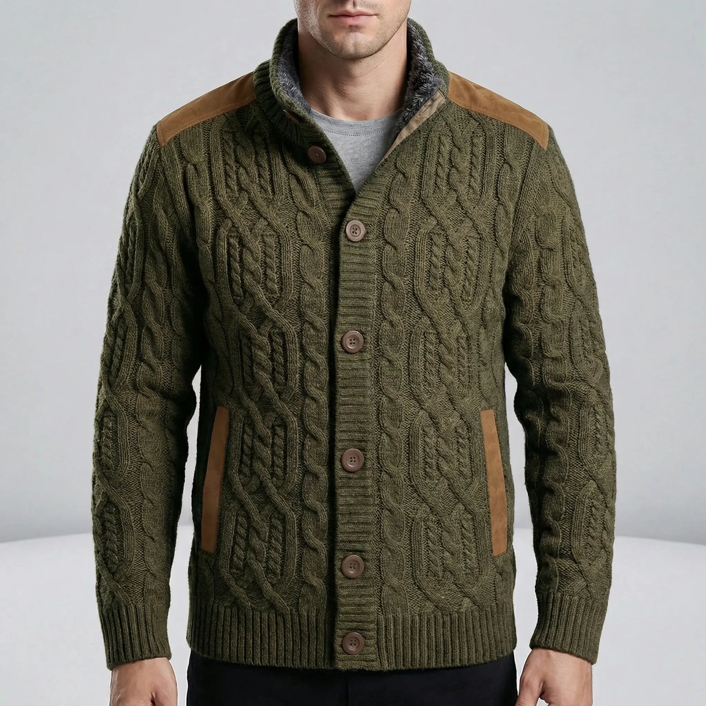 Fleece Lined Cardigan Men's - Mats