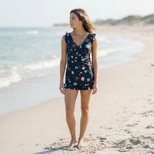 Floral Casual Beachwear Swimsuit - Amina