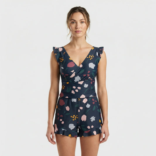 Floral Casual Beachwear Swimsuit - Amina
