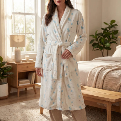 Floral Print Long Dressing Gown - Rebecca