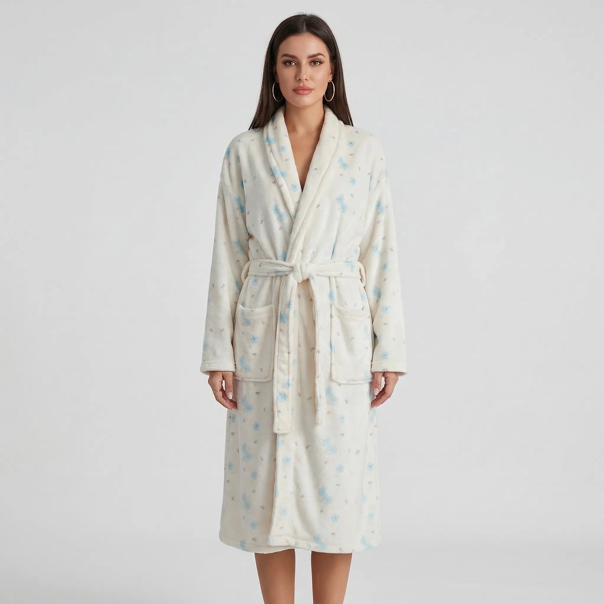Floral Print Long Dressing Gown - Rebecca