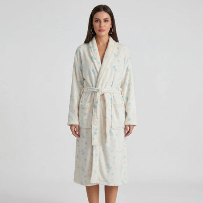 Floral Print Long Dressing Gown - Rebecca