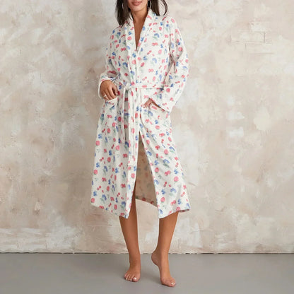 Floral Print Long Dressing Gown - Rebecca