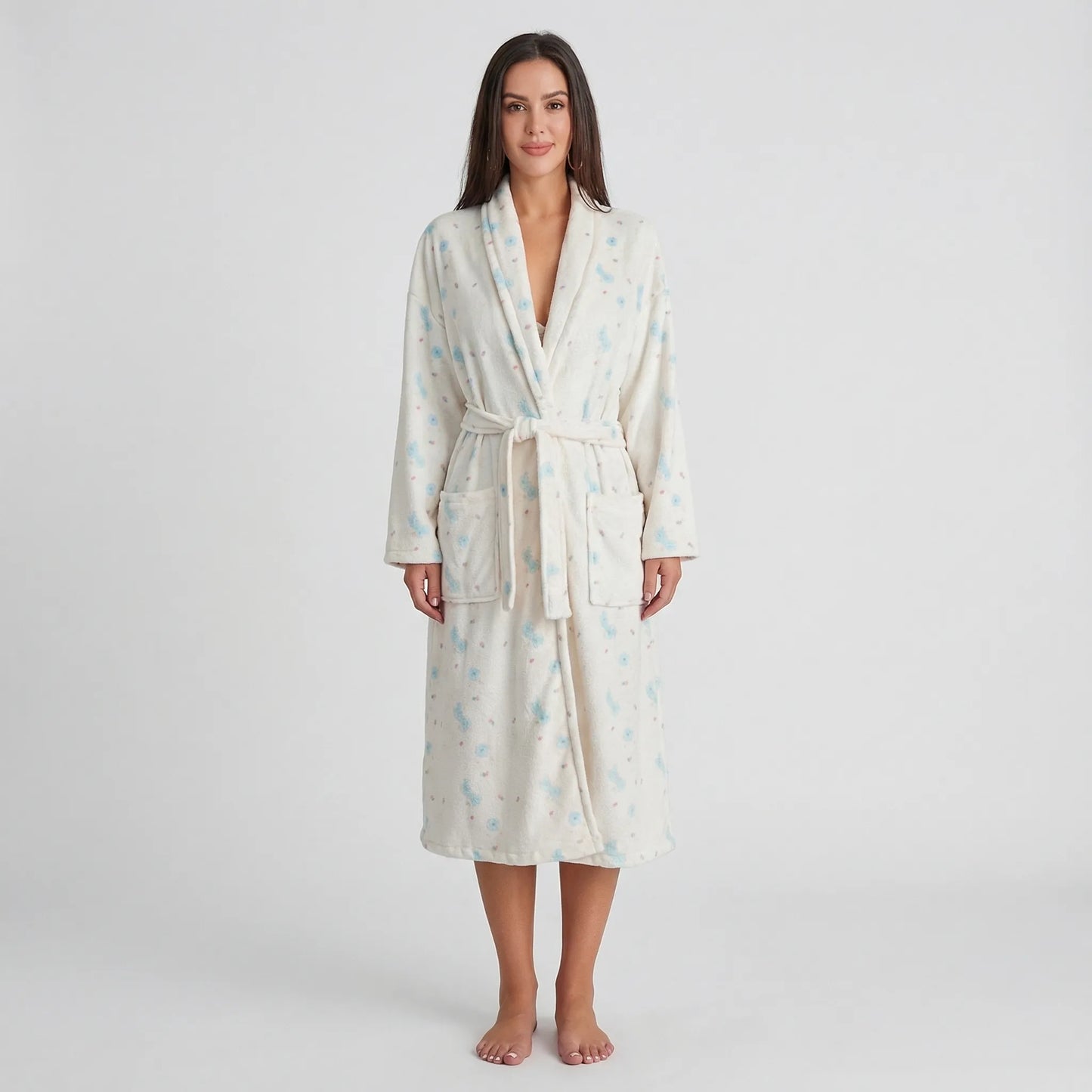 Floral Print Long Dressing Gown - Rebecca