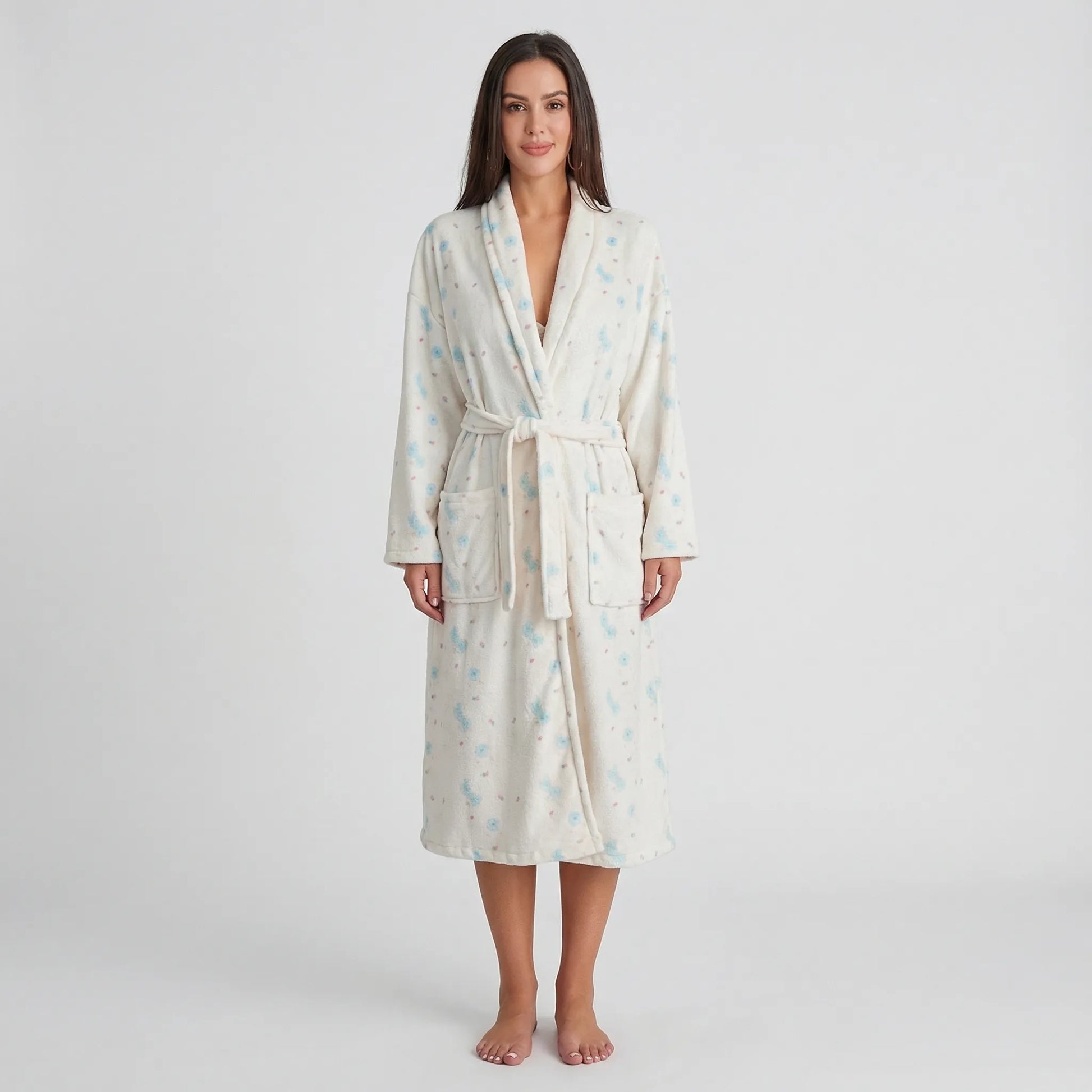 Floral Print Long Dressing Gown - Rebecca
