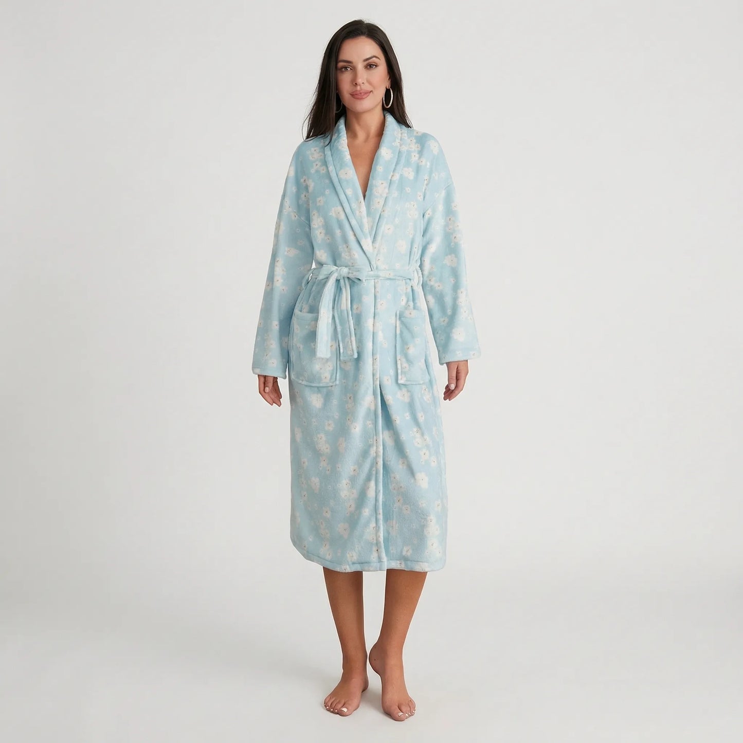 Floral Print Long Dressing Gown - Rebecca