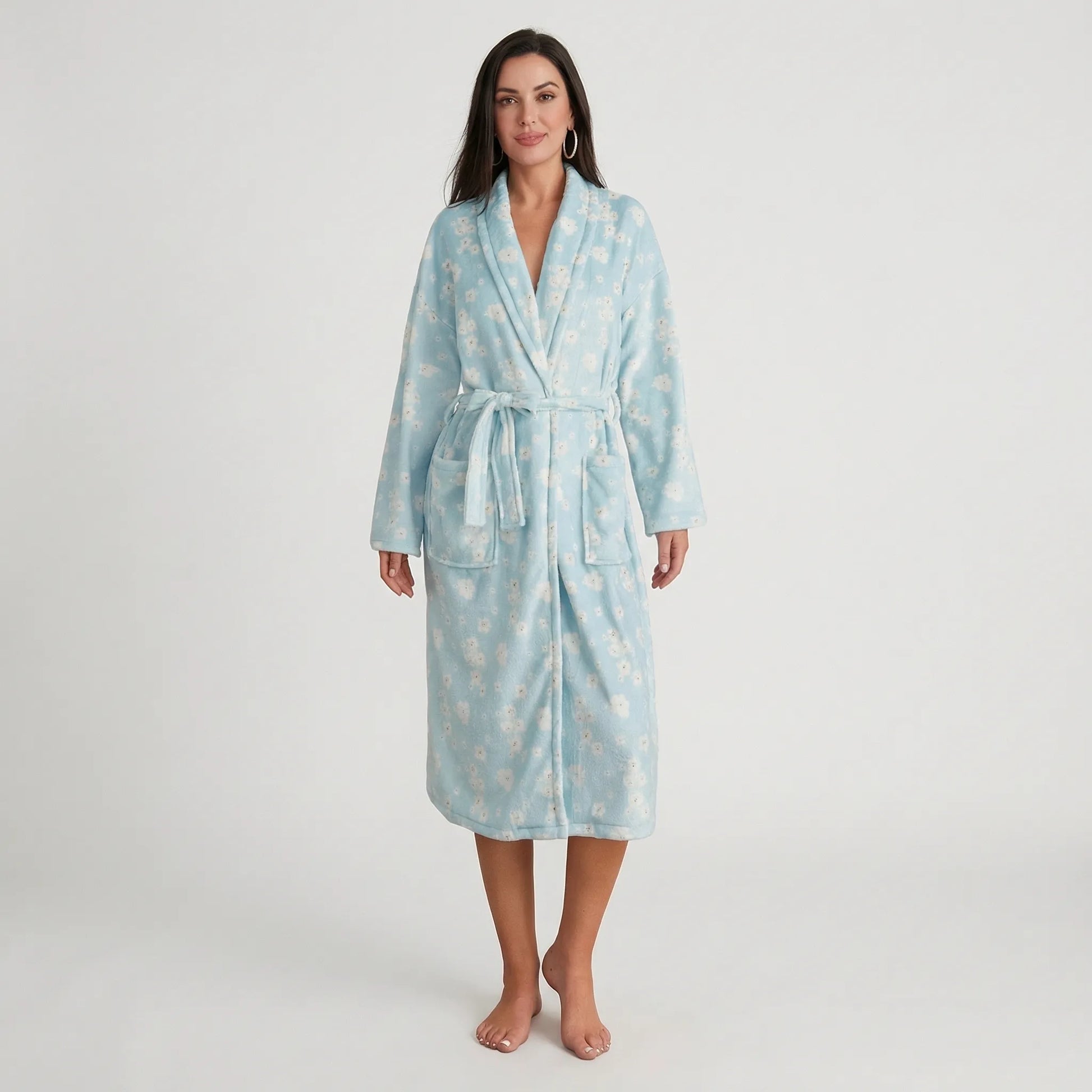 Floral Print Long Dressing Gown - Rebecca