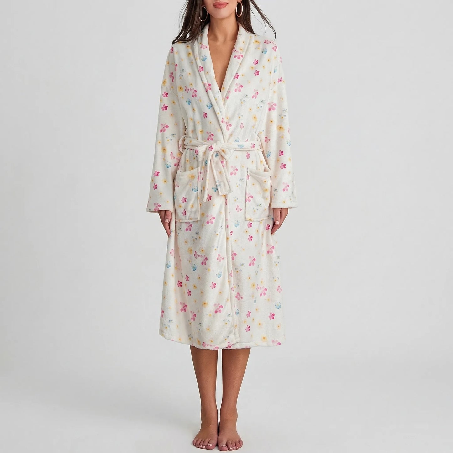 Floral Print Long Dressing Gown - Rebecca