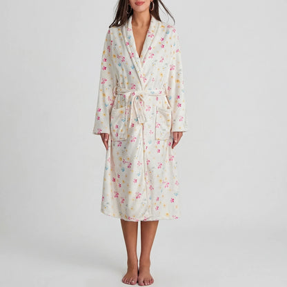 Floral Print Long Dressing Gown - Rebecca