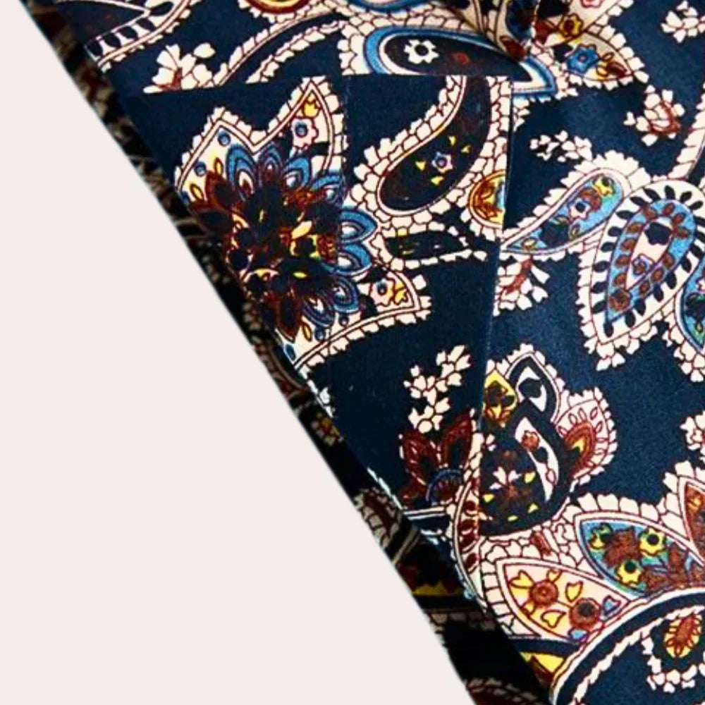 Men's short-sleeved shirt with autumnal floral pattern – Florado