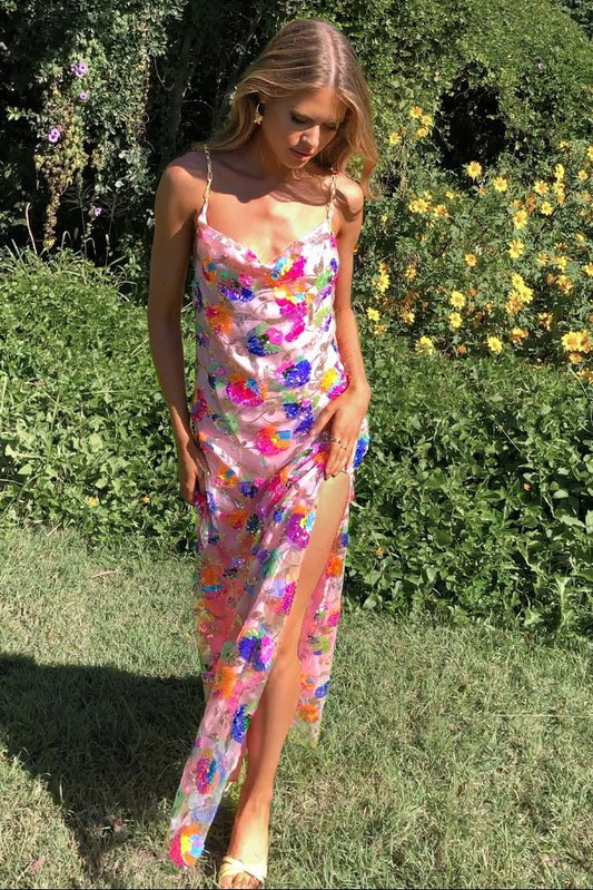 Flowing Maxi Dress With Side Split - Jaime