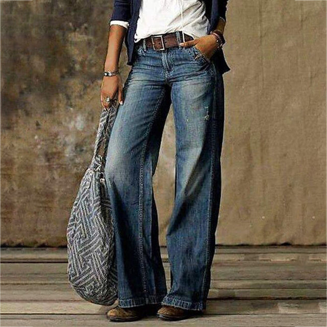 Stylish Wide Denim Trousers - NovaDenim