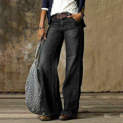 Stylish Wide Denim Trousers - NovaDenim