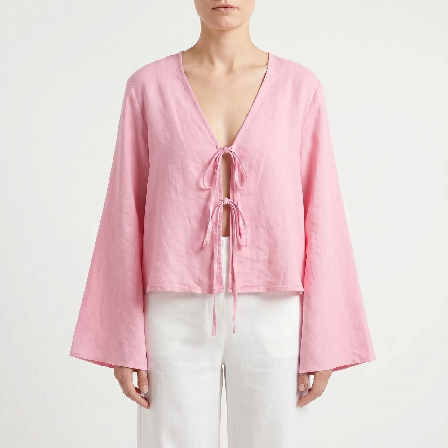 Front-tie Blouse -  Rosa