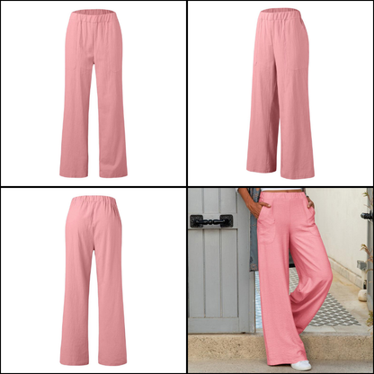 Full-Length Wide-Leg Casual Trousers - Renee