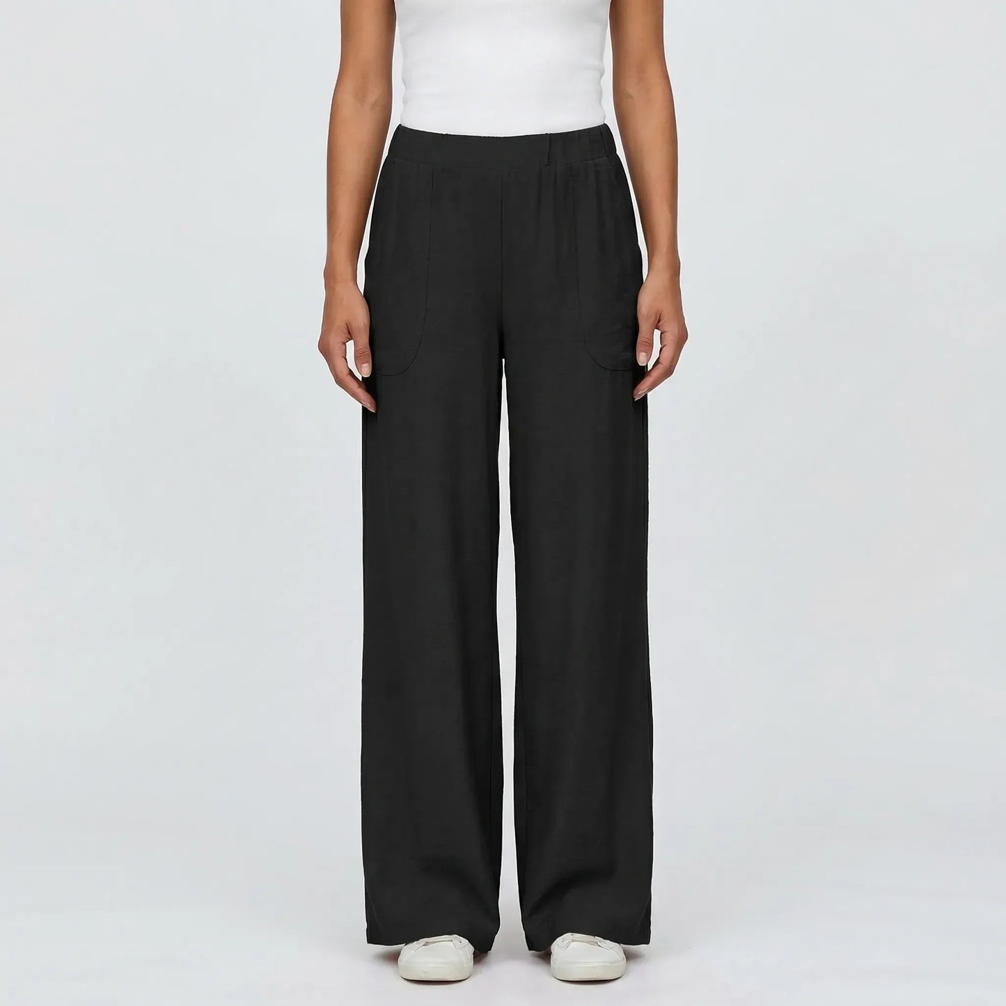 Full-Length Wide-Leg Casual Trousers - Renee