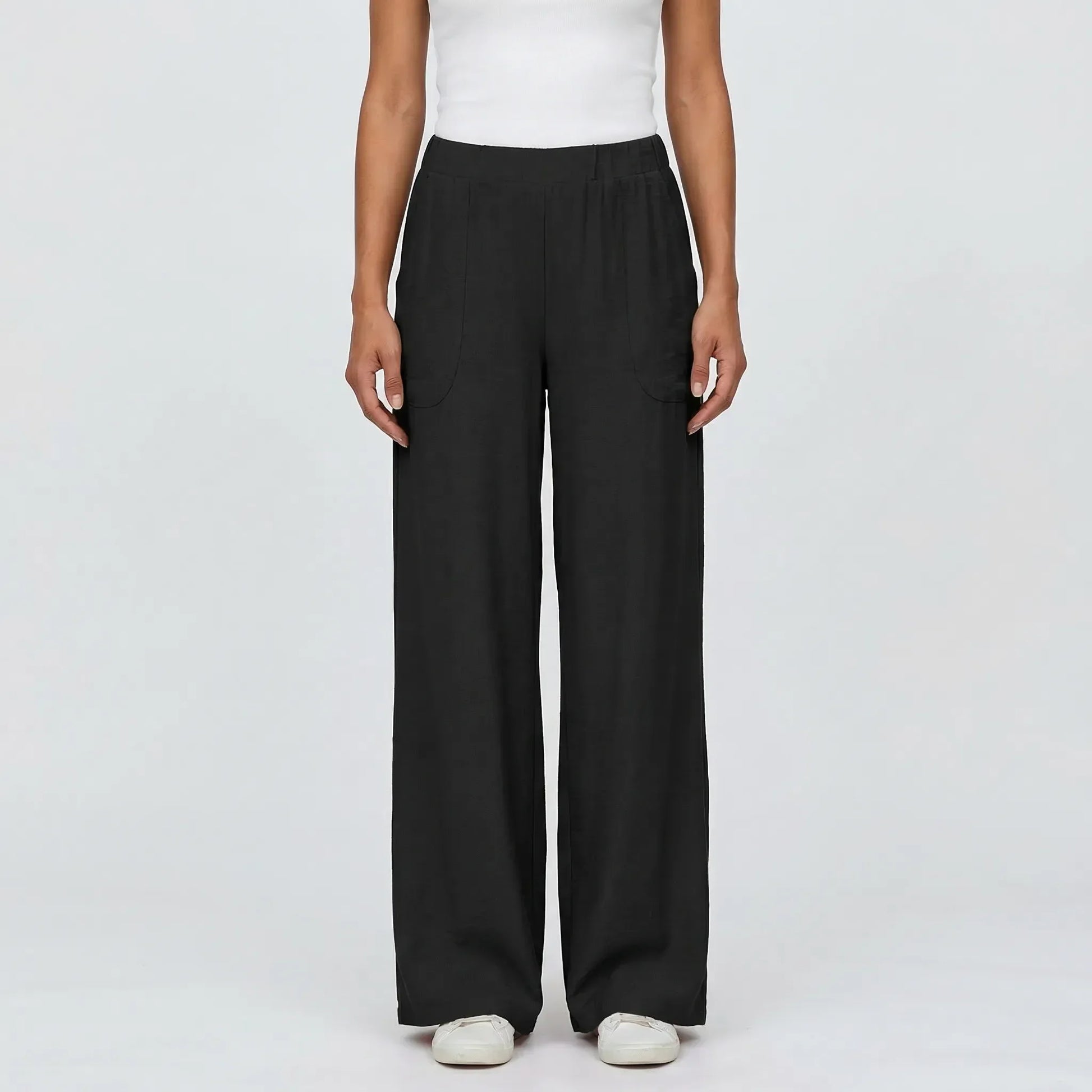 Full-Length Wide-Leg Casual Trousers - Renee