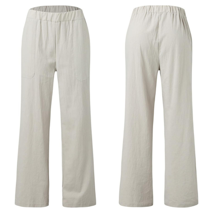 Full-Length Wide-Leg Casual Trousers - Renee