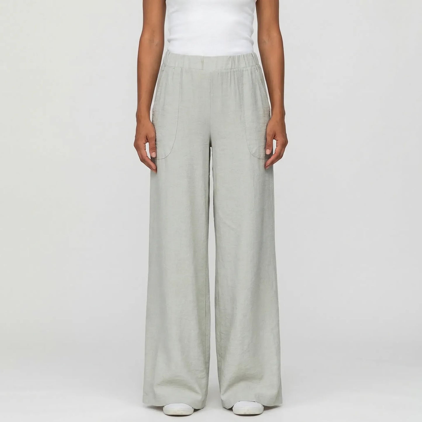Full-Length Wide-Leg Casual Trousers - Renee