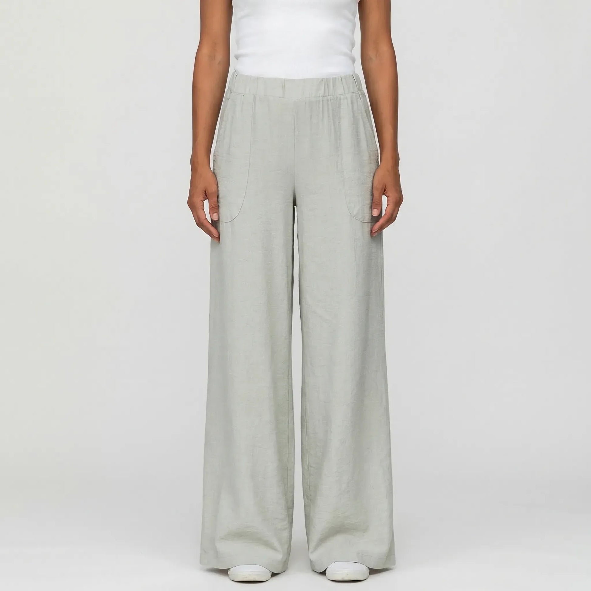 Full-Length Wide-Leg Casual Trousers - Renee
