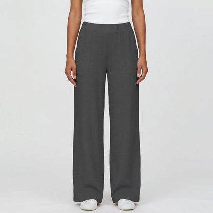 Full-Length Wide-Leg Casual Trousers - Renee