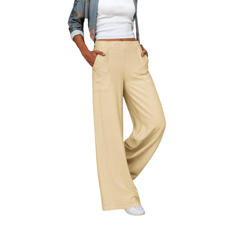 Full-Length Wide-Leg Casual Trousers - Renee