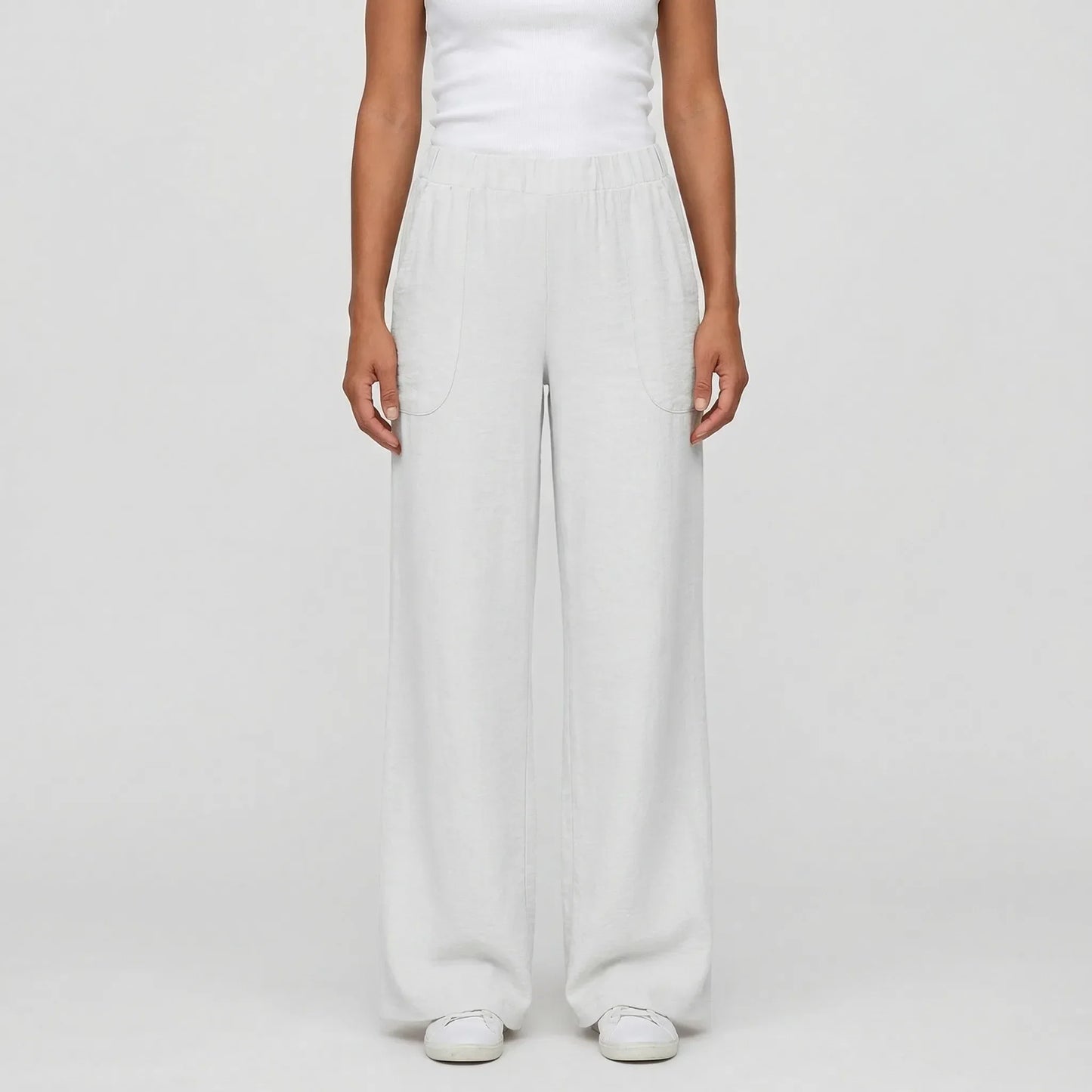 Full-Length Wide-Leg Casual Trousers - Renee