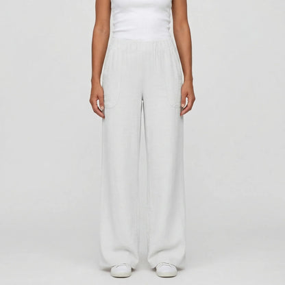 Full-Length Wide-Leg Casual Trousers - Renee