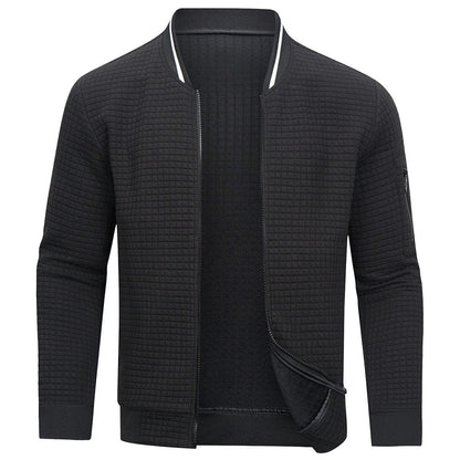 Full-Zip Textured Grid Cardigan - Mitchell