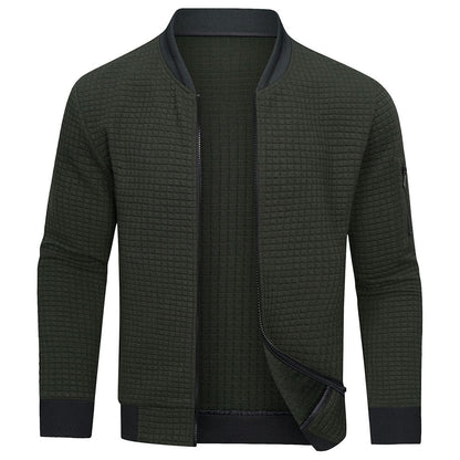 Full-Zip Textured Grid Cardigan - Mitchell