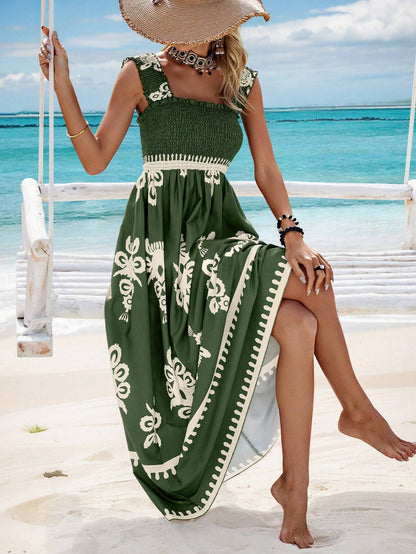Trendy summer dress with a feminine silhouette and wrap effect – Sascha