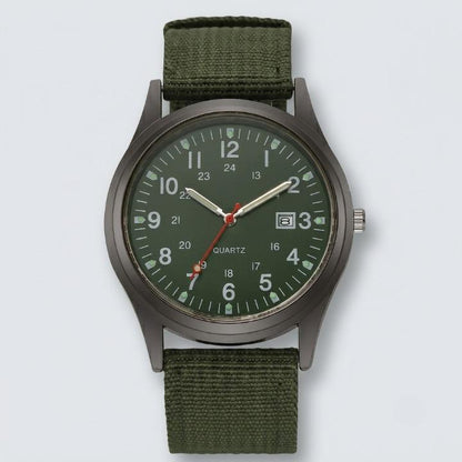 Military Watch with Nylon Strap – Water-Resistant, Shockproof, Glow Hands 7