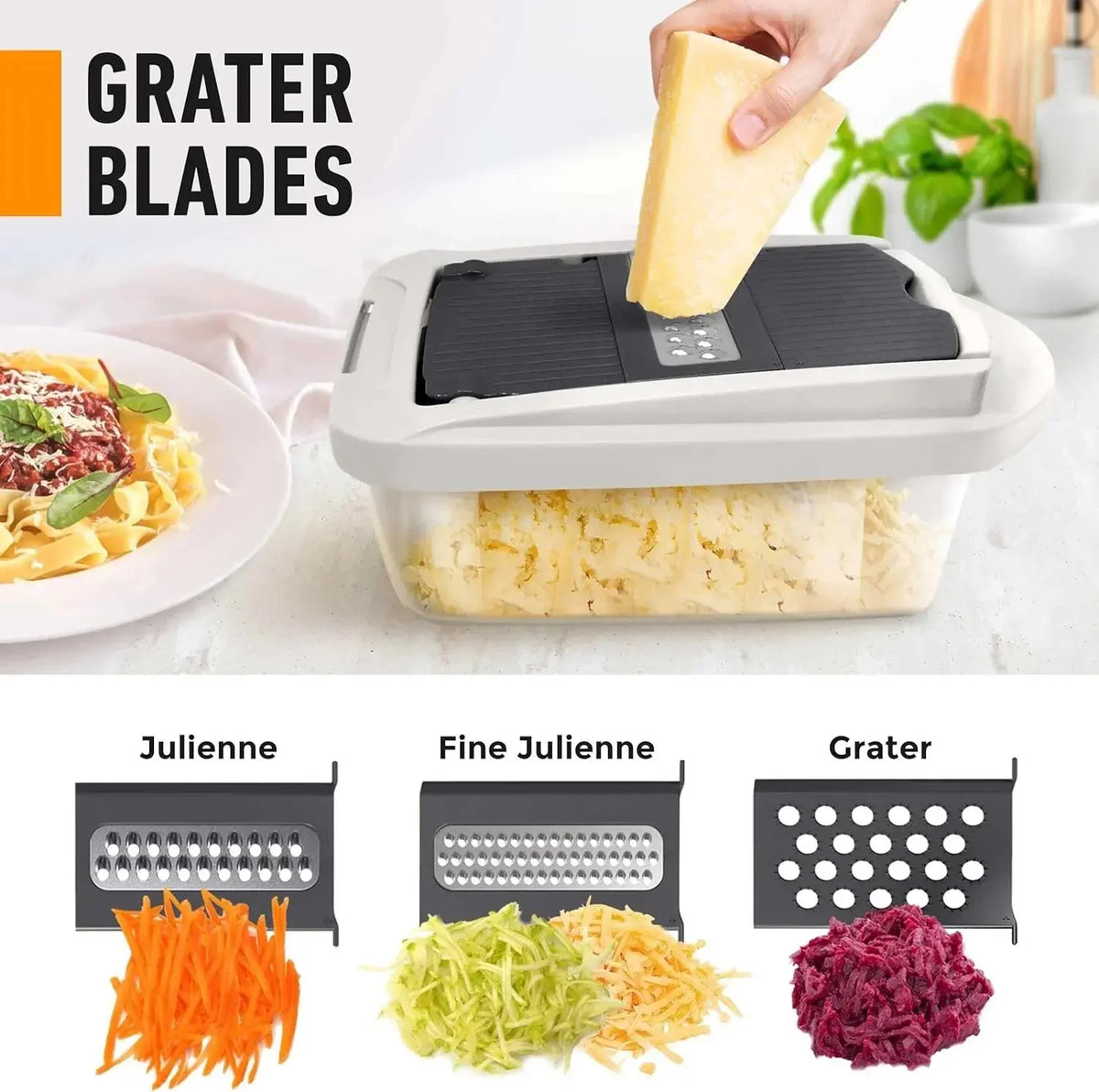Vegetable Cutter | Dice Slice and Grate | Collection Box & Safety Holder 2