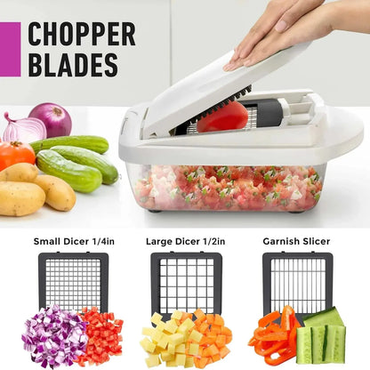 Vegetable Cutter | Dice Slice and Grate | Collection Box & Safety Holder 4