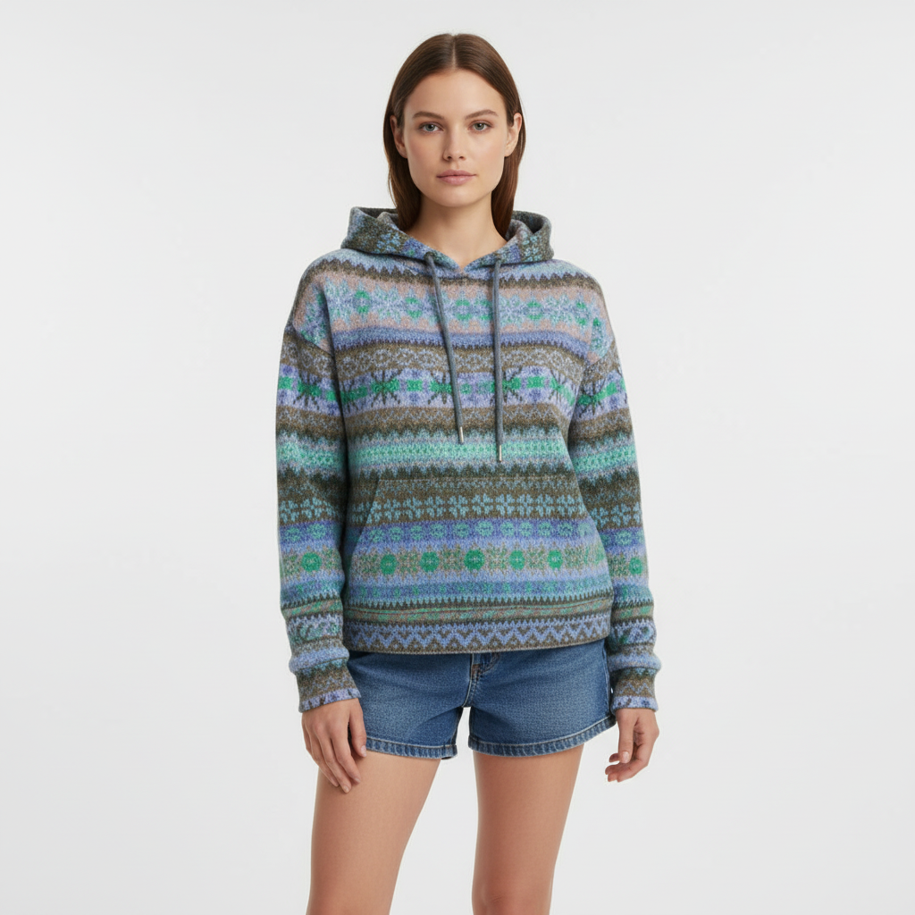 Gemusterter Damen Hoodie -  Claudia