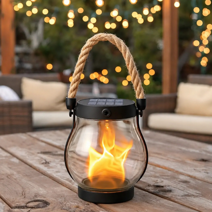 Solar Lantern Outdoor Light with Flickering Flame Effect 7