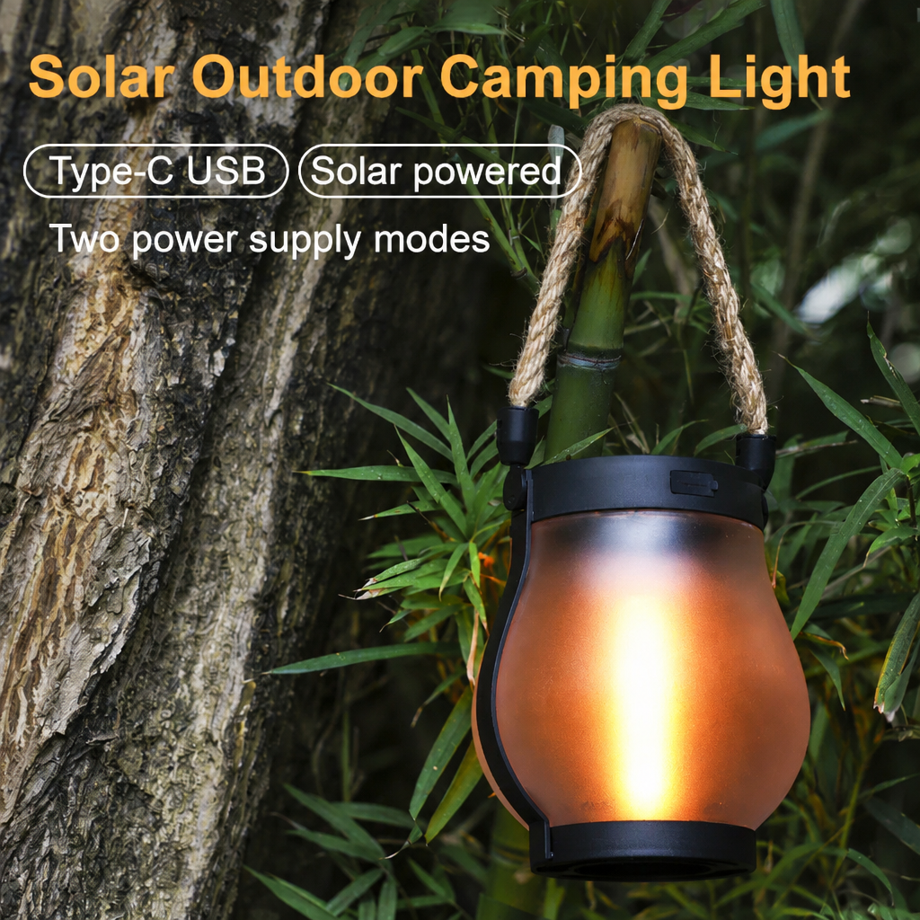 Solar Lantern Outdoor Light with Flickering Flame Effect 6