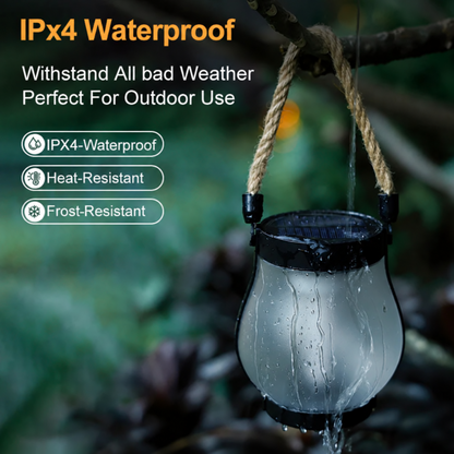 Solar Lantern Outdoor Light with Flickering Flame Effect 5