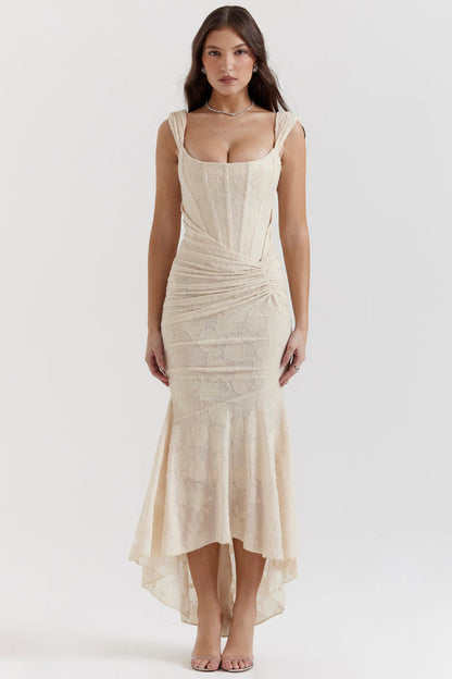 Gerafftes Schulterfreies Kleid - Linda