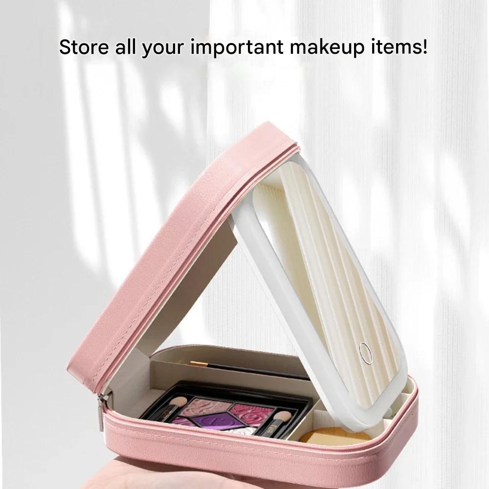Compact Illuminated Makeup Organizer for Travel - Liora