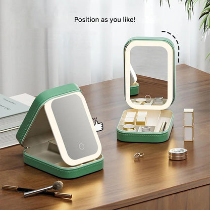 Compact Illuminated Makeup Organizer for Travel - Liora