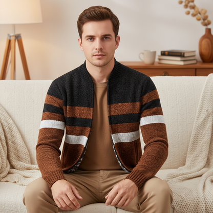 Gestreiftes Herbstvest - WarmKnit