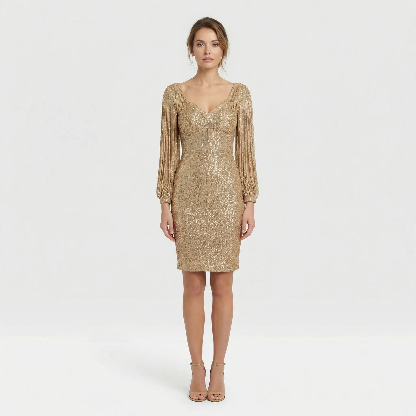 Glamorous Evening And Party Dress With A V-Neck - Loreen