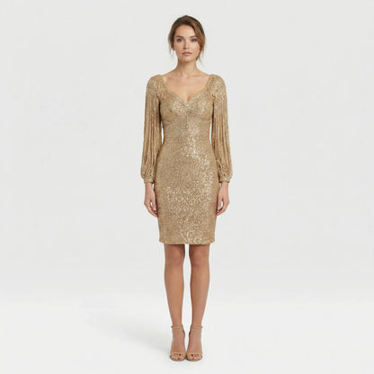 Glamorous Evening And Party Dress With A V-Neck - Loreen