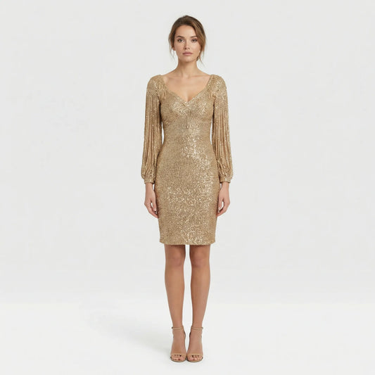 Glamorous Evening And Party Dress With A V-Neck - Loreen
