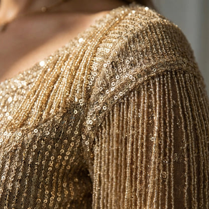 Glamorous Evening And Party Dress With A V-Neck - Loreen